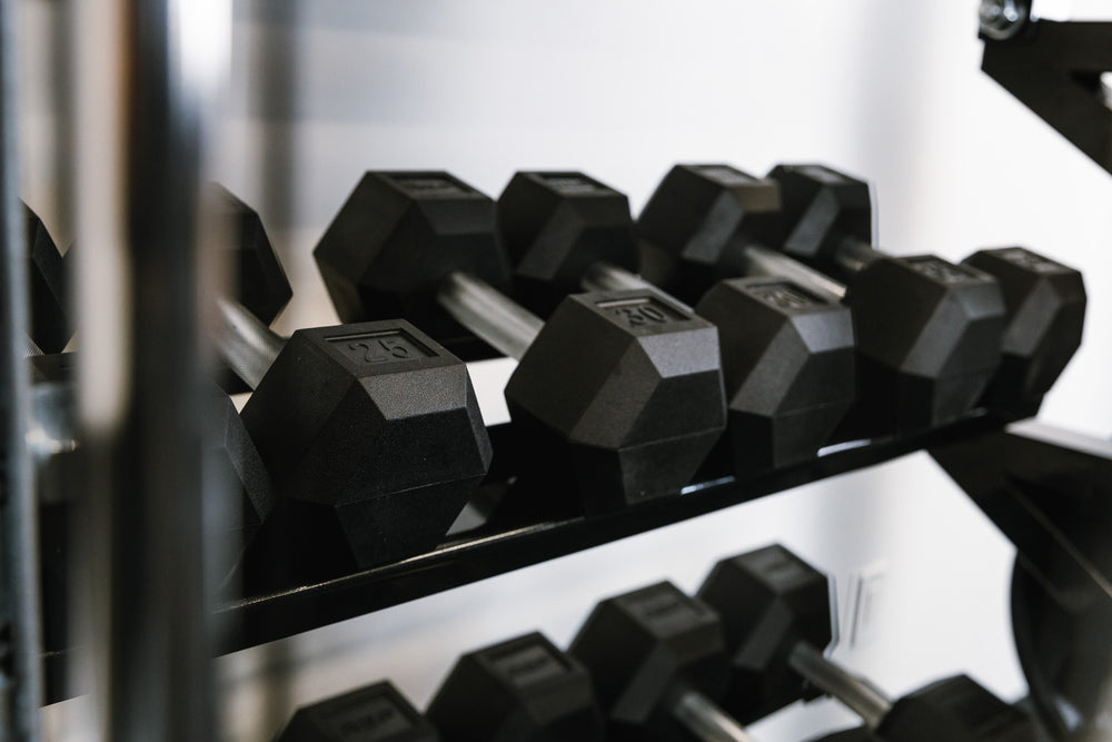 Dumbbell Storage Shelf - With REP Hex Dumbbells Stored