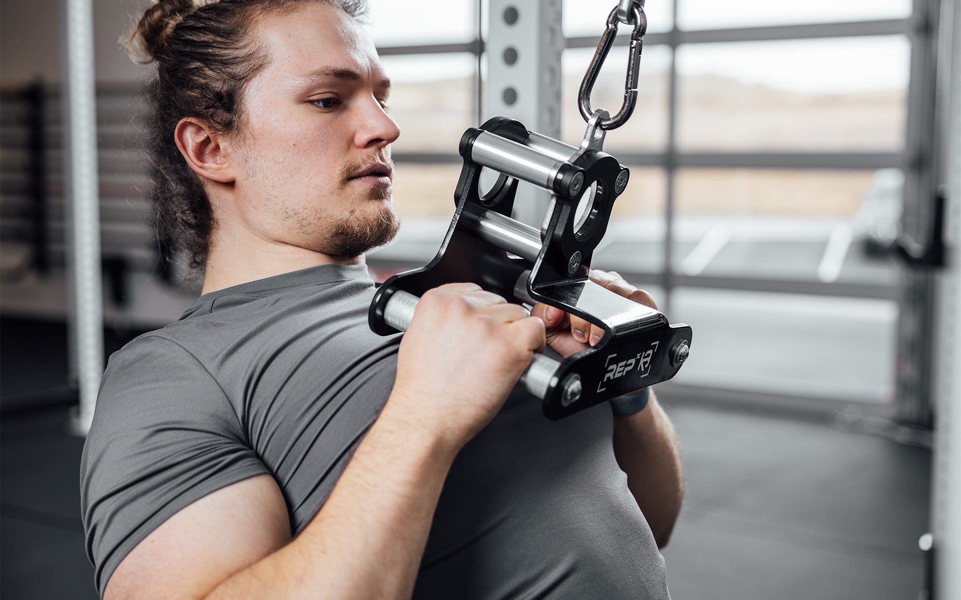 REP® x Kleva Built® Atlas™ Close-Grip Cable and Landmine Attachment