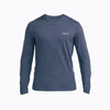 Heather Navy/Cool Gray Long-Sleeved Tri-Blend Crew