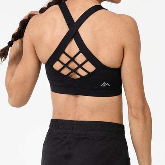 The REP Fitness Women's Lattis Sports Bra in Black back