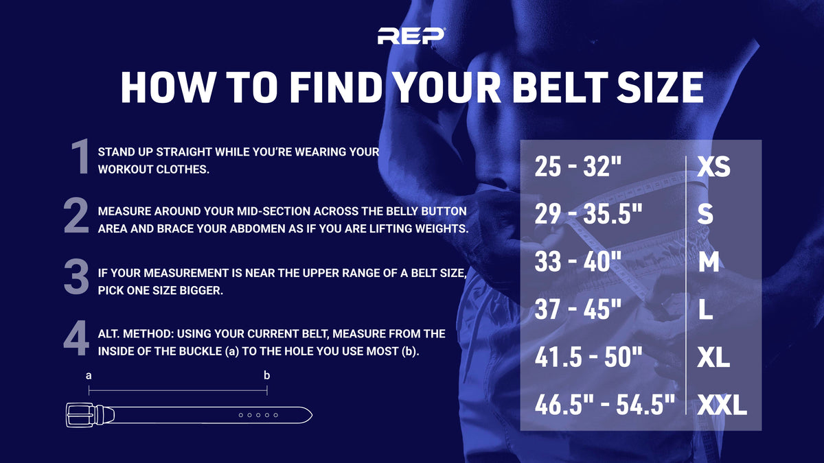 REP Leather Olympic Lifting Belt sizing chart