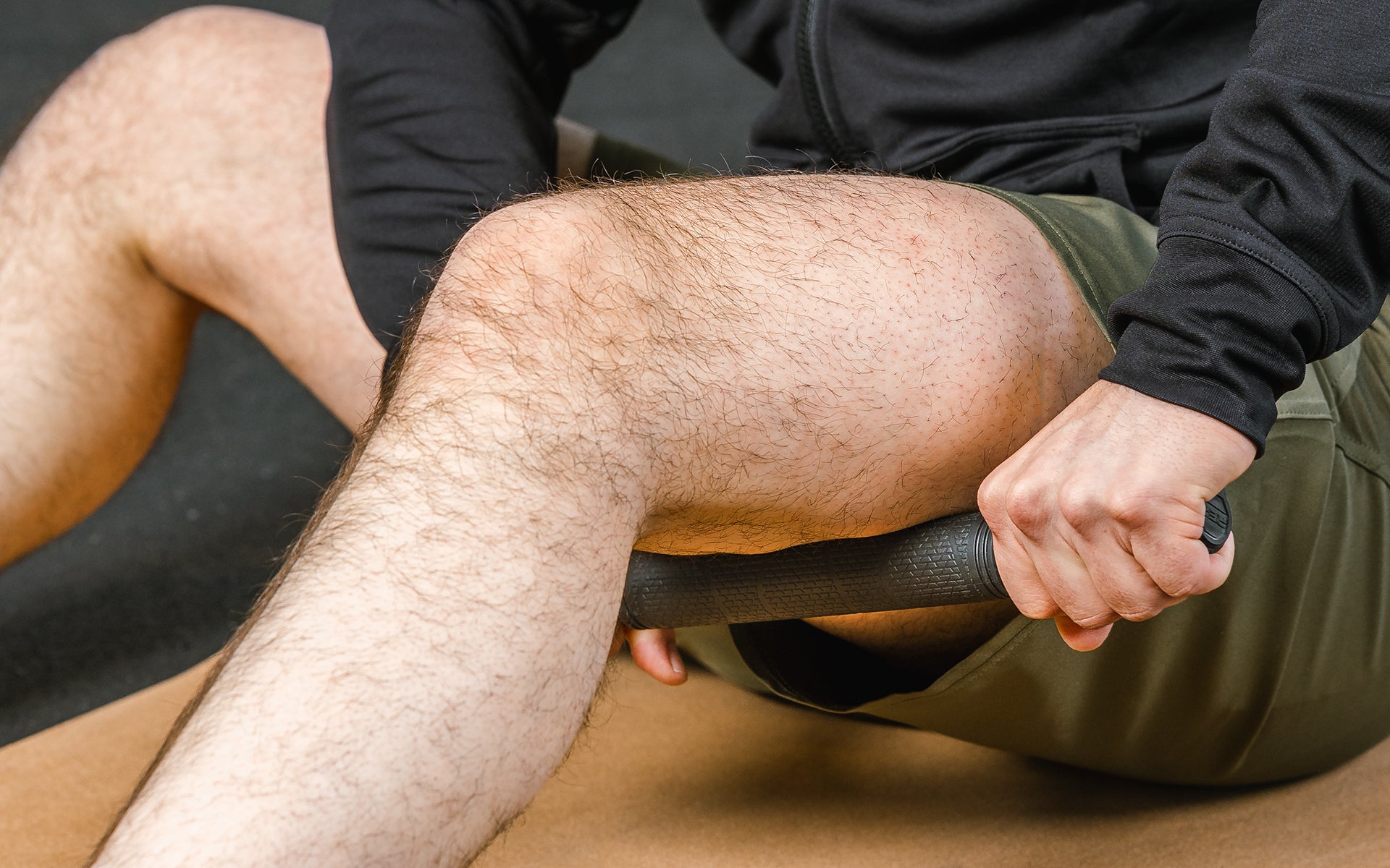Massage Roller - Being used to massage hamstring
