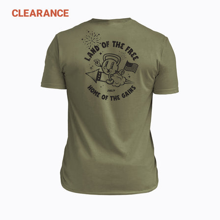 Clearance Men's Liberty Bell Tri-Blend Crew T-Shirt in Olive