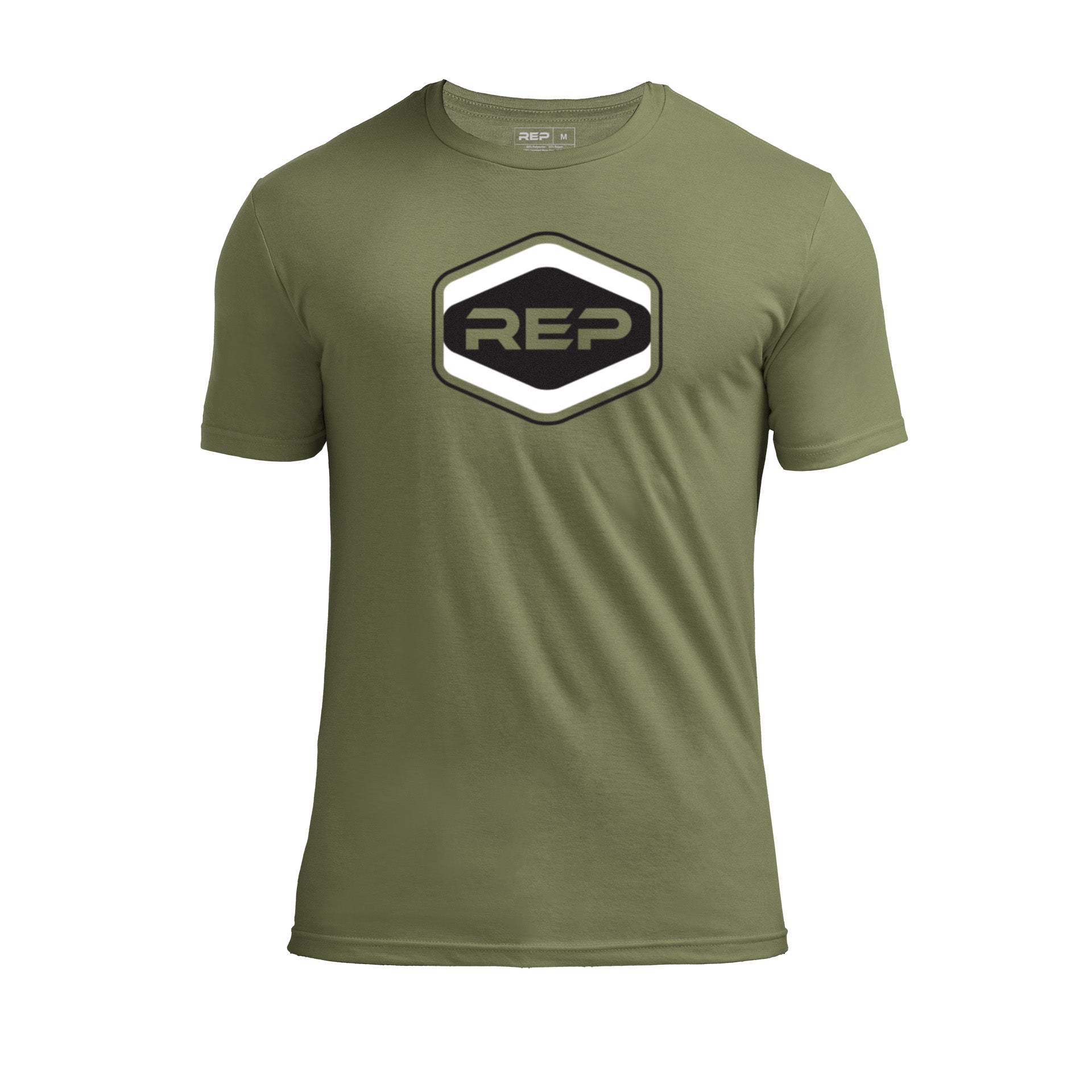 Octane Tri-Blend Crew T-Shirt in Olive and Black
