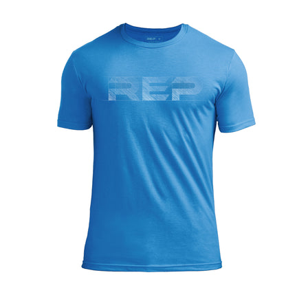 REP fitness blueprint Tri-Blend Crew t-shirt in Heather Royal/White