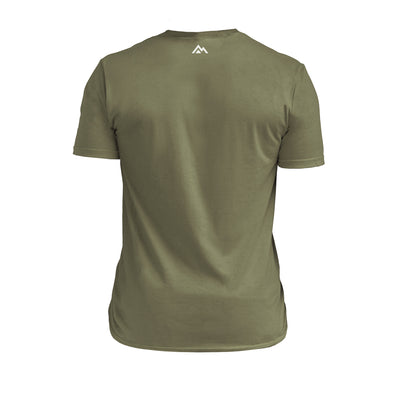 REP fitness blueprint Tri-Blend Crew t-shirt in Heather Olive/White on the back