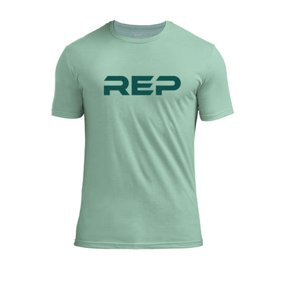 The REP fitness Men's Daily Driver 2.0 Tri-Blend Crew T-Shirt in Heather Sage/Green