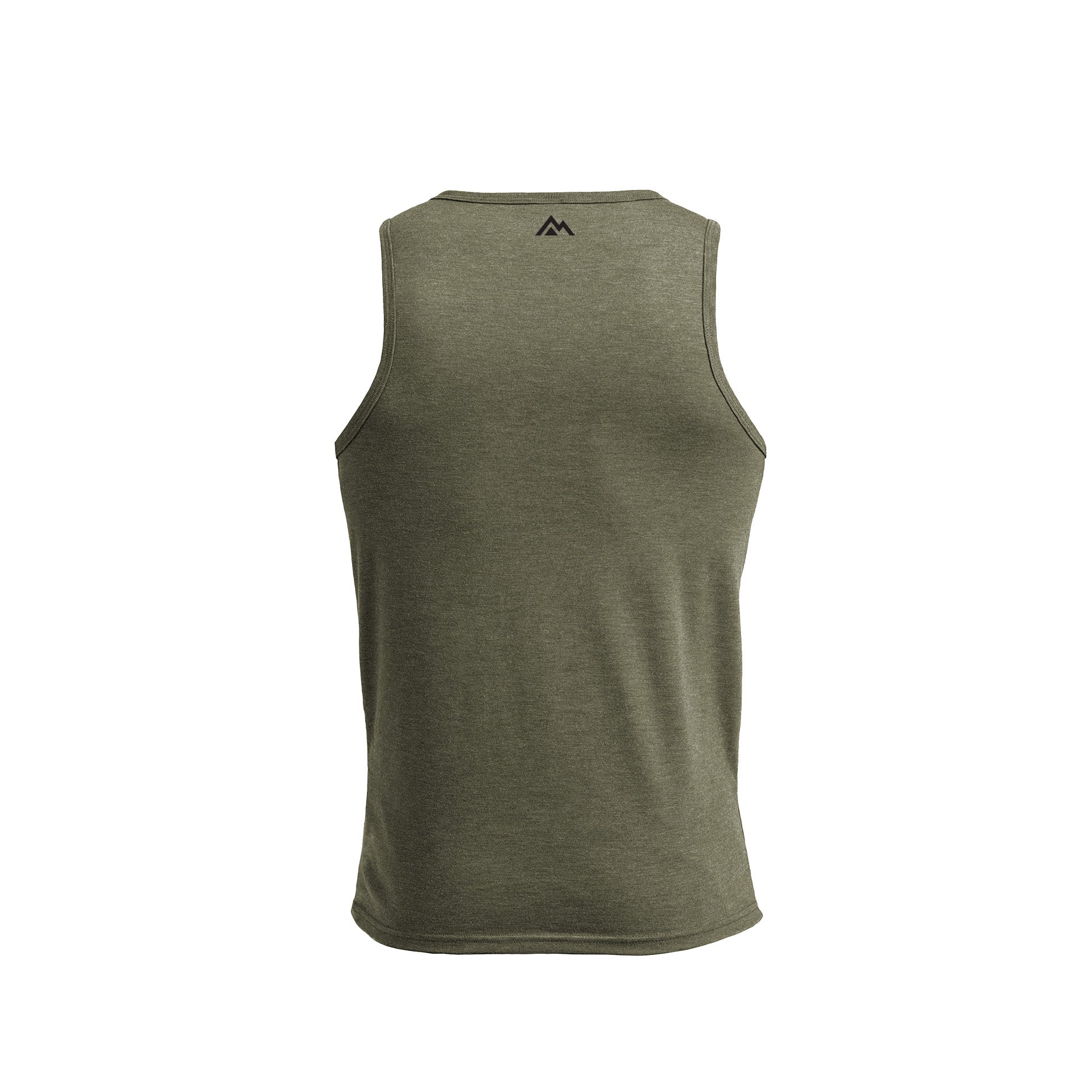 Men's Daily Driver Tri-Blend Tank in Heather Olive - Back