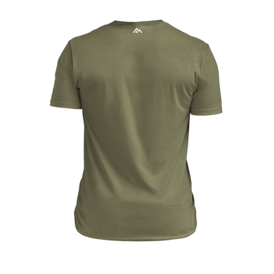 The REP Fitness Rise Tri-Blend Crew T-Shirt in Heather Olive/Red back