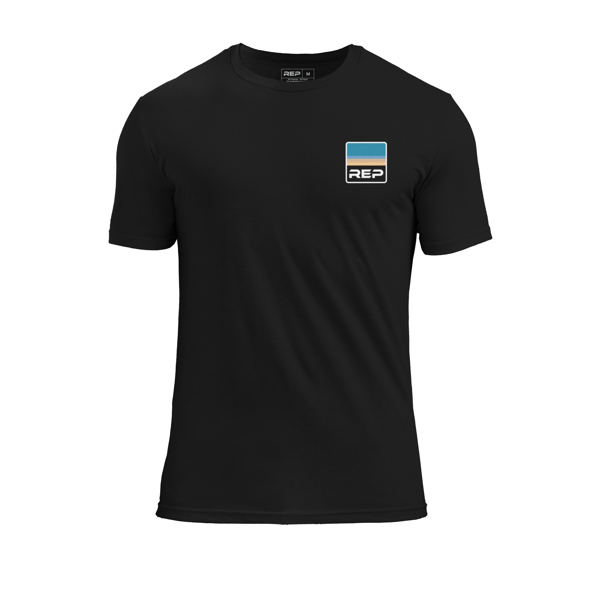 The REP Fitness Rise Tri-Blend Crew T-Shirt in Heather Black and Blue