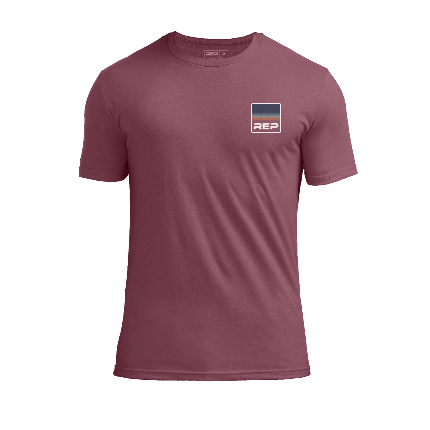The REP Fitness Rise Tri-Blend Crew T-Shirt in Heather Maroon/Blue
