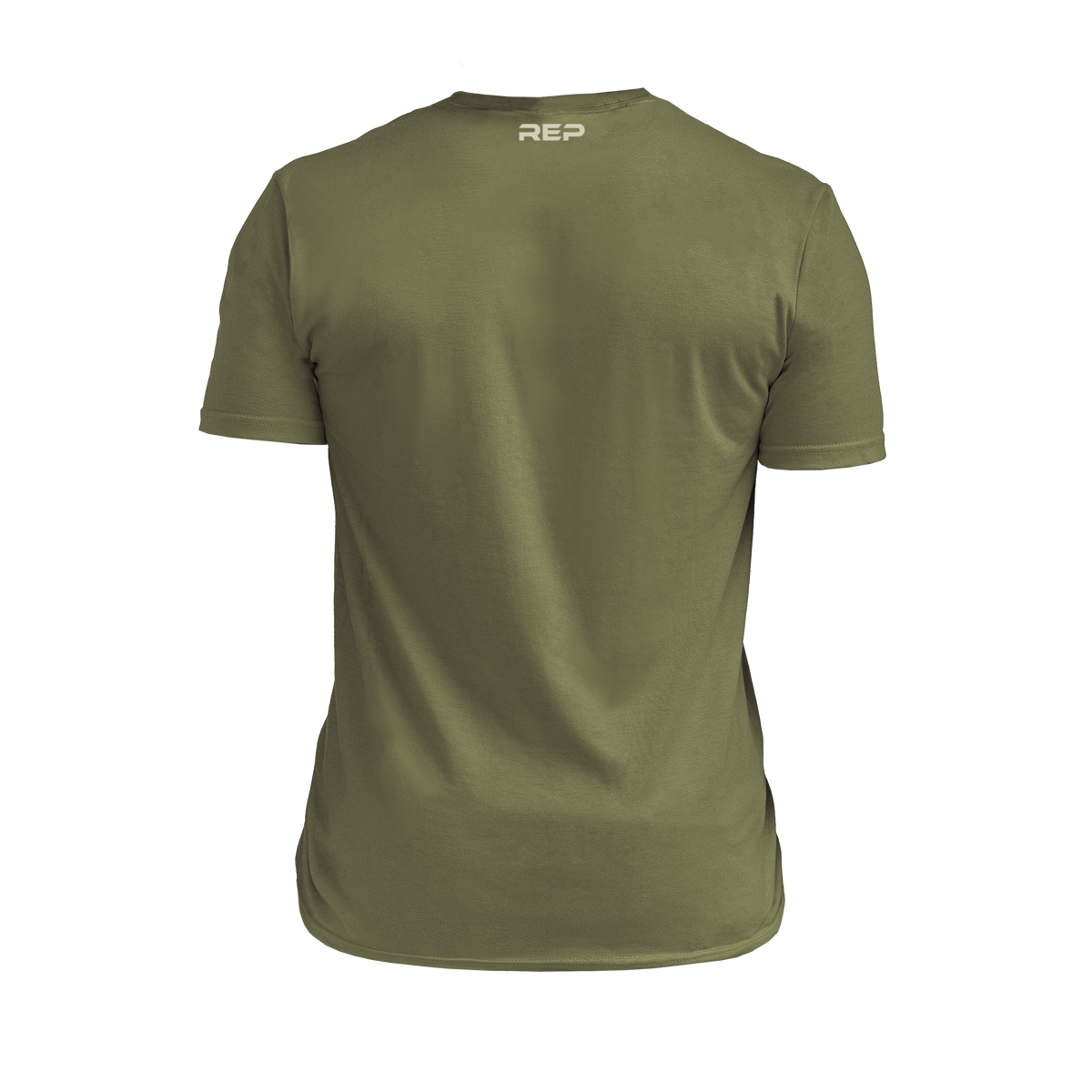 The REP Fitness Summit Tri-Blend Crew T-Shirt in Heather Olive/Tan back