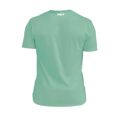 The REP Fitness Summit Tri-Blend Crew T-Shirt in Heather Sage/White back
