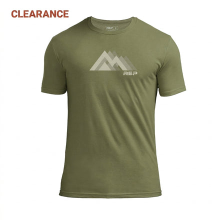 The REP Fitness Summit Tri-Blend Crew T-Shirt in Heather Olive/Tan in Clearance
