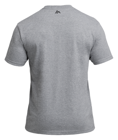 The REP Fitness Men's Bulk Up Heavyweight Crew T-Shirt in Heather Gray/Black back