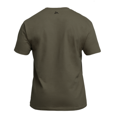 The REP Fitness Men's Bulk Up Heavyweight Crew T-Shirt in Olive/Black back