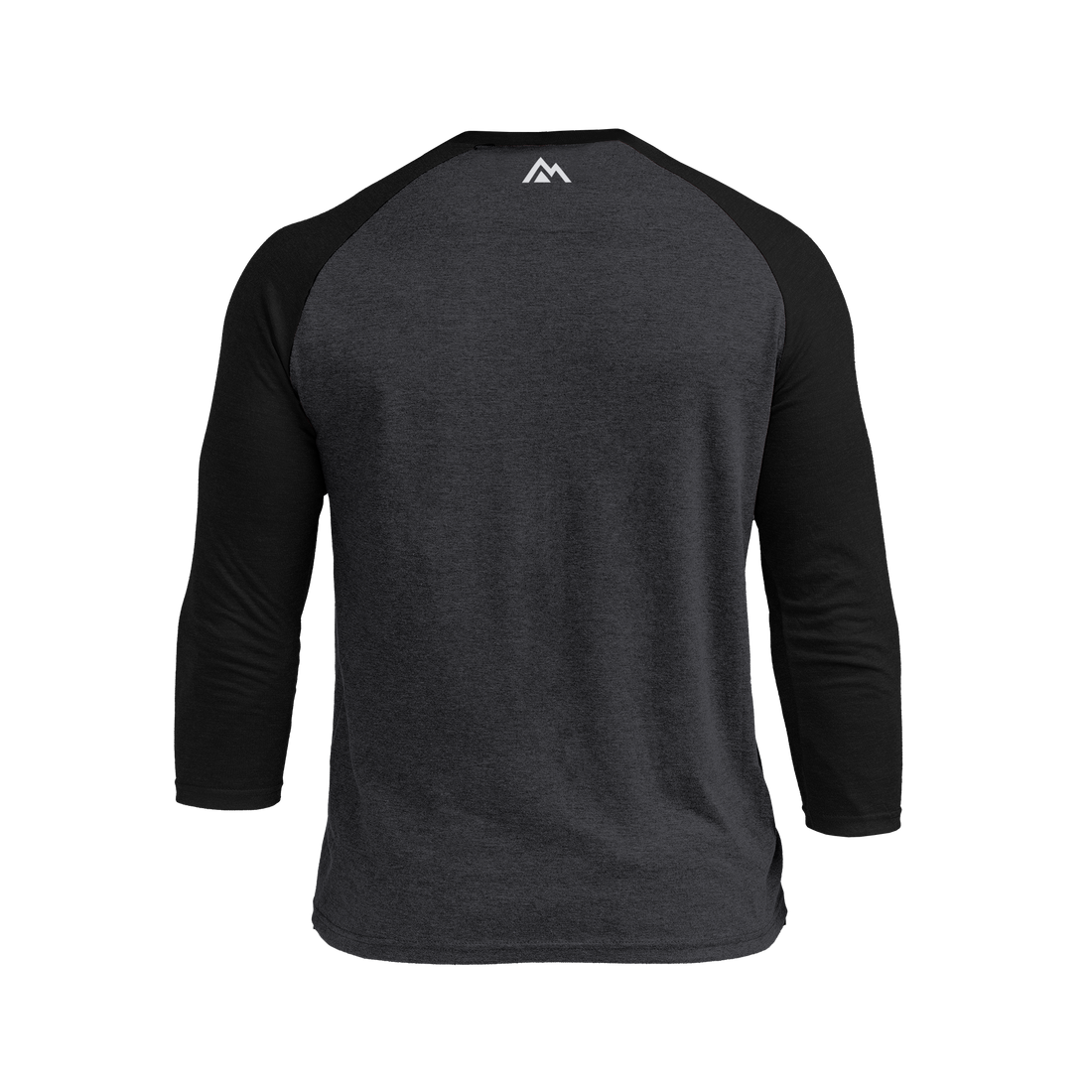 The REP Fitness Men's Daily Driver ¾ Sleeve Tri-Blend Crew T-Shirt in Heather Black/White back