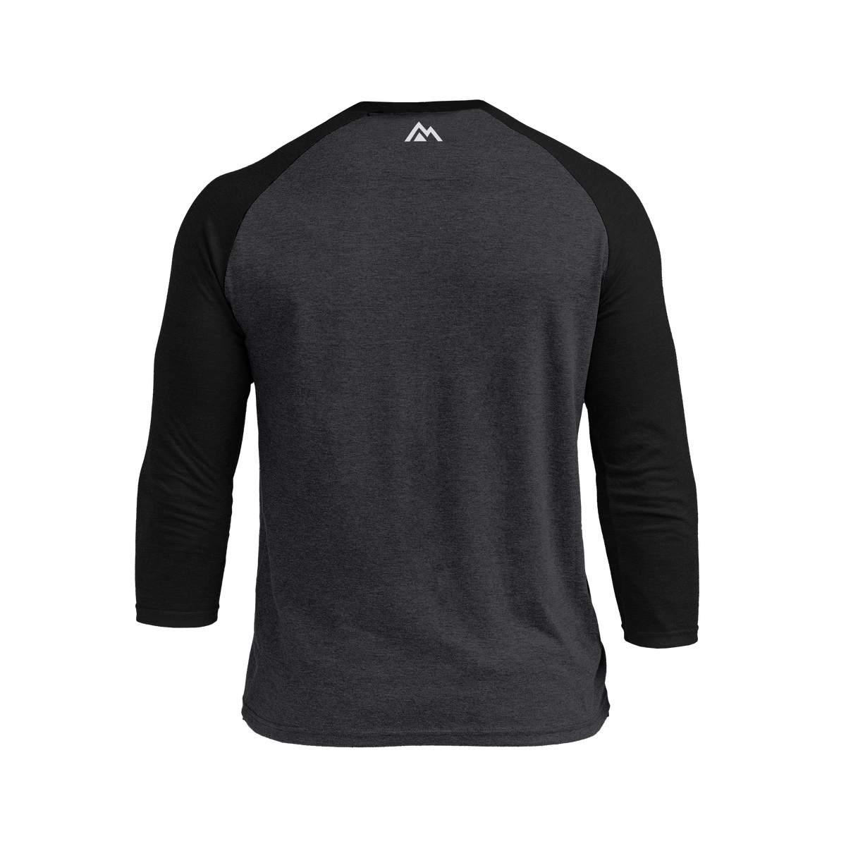 The REP Fitness Men's Daily Driver ¾ Sleeve Tri-Blend Crew T-Shirt in Heather Black/White back