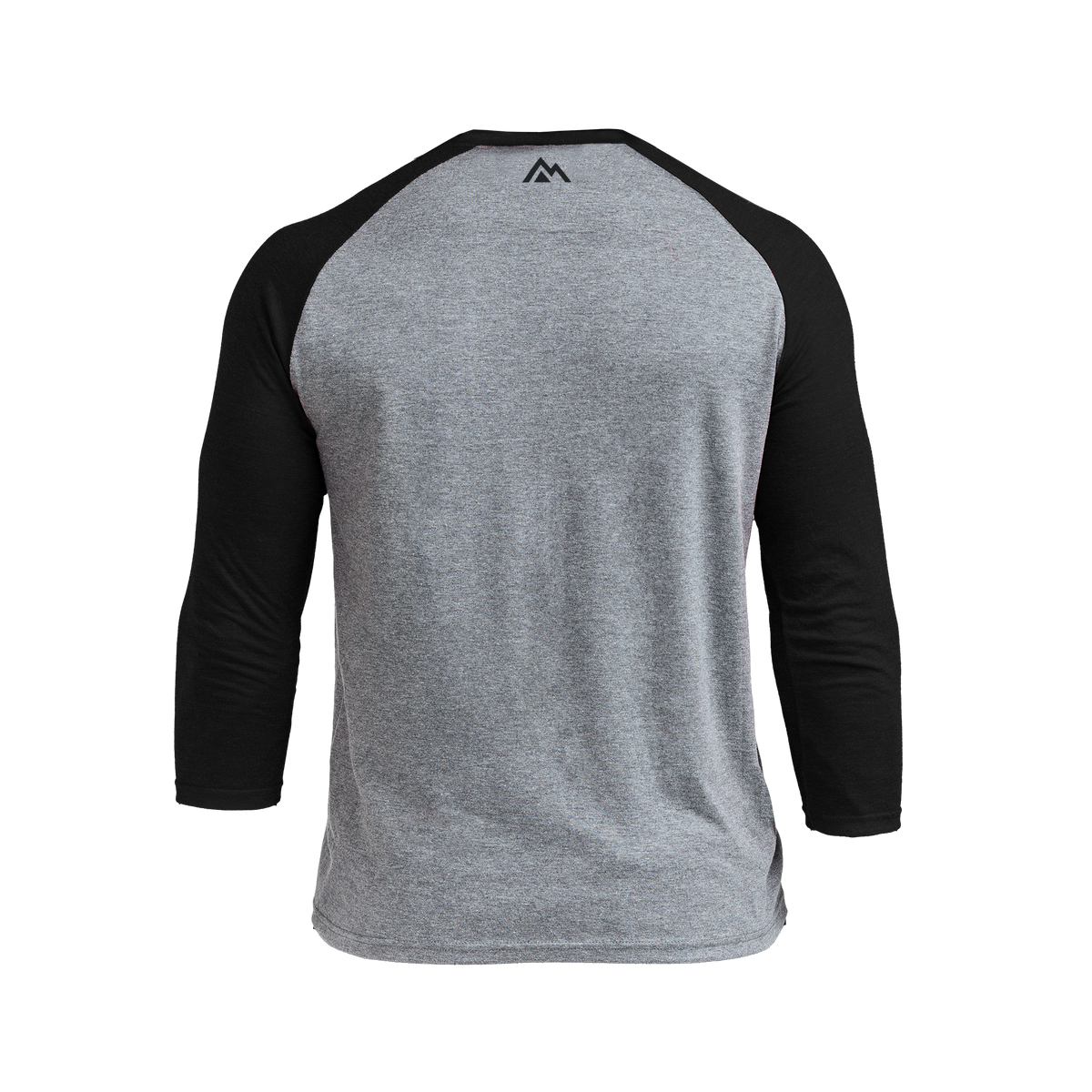 The REP Fitness Men's Daily Driver ¾ Sleeve Tri-Blend Crew T-Shirt in Heather Gray/Black back