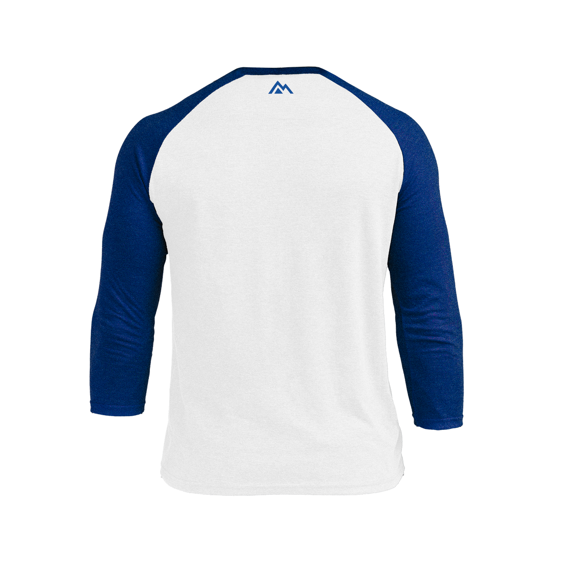 The REP Fitness Men's Daily Driver ¾ Sleeve Tri-Blend Crew T-Shirt in White/Royal back