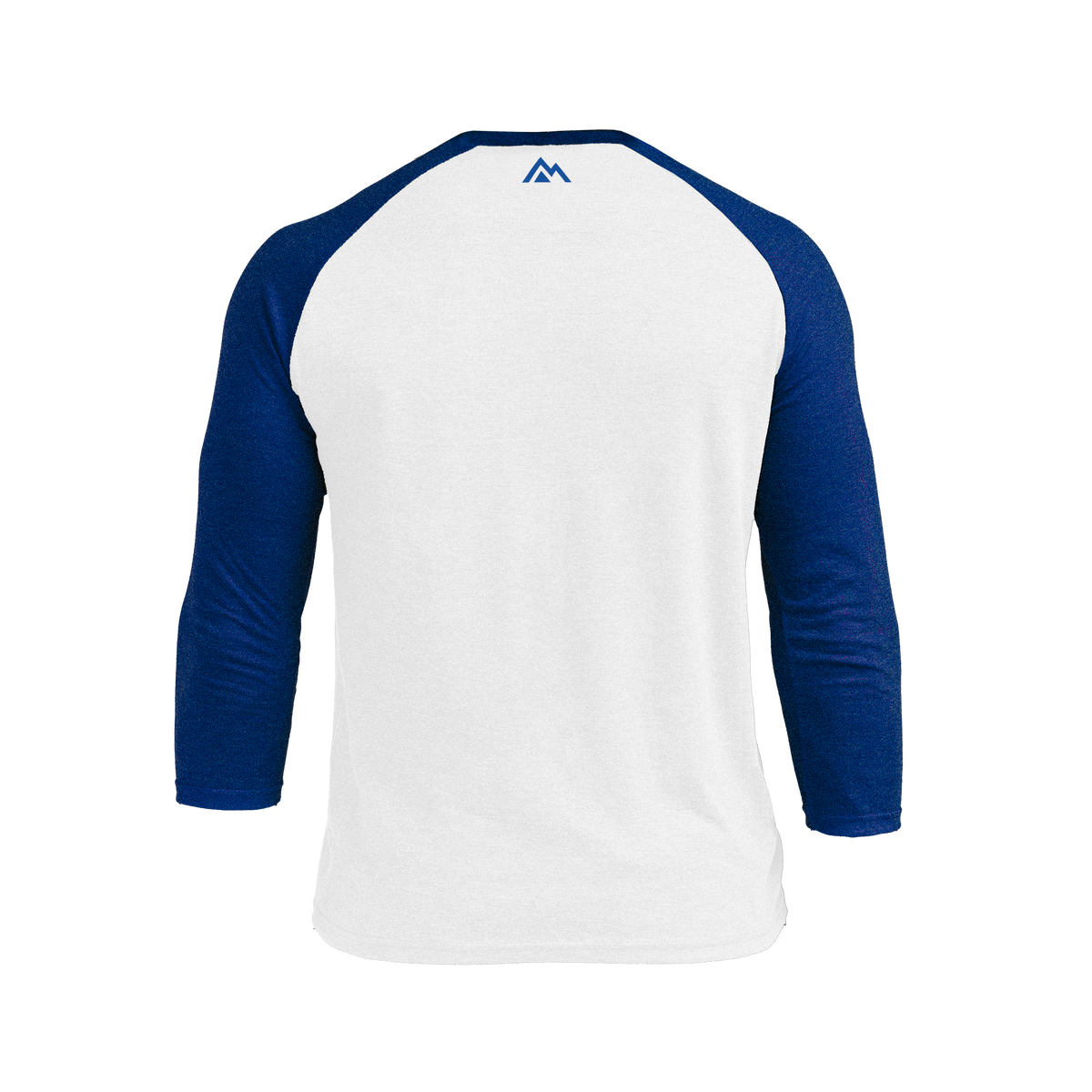 The REP Fitness Men's Daily Driver ¾ Sleeve Tri-Blend Crew T-Shirt in White/Royal back