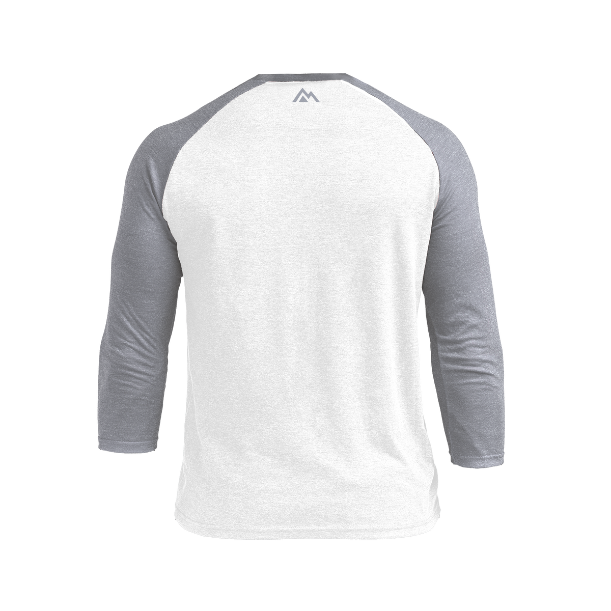 The REP Fitness Men's Daily Driver ¾ Sleeve Tri-Blend Crew T-Shirt in White/Gray back