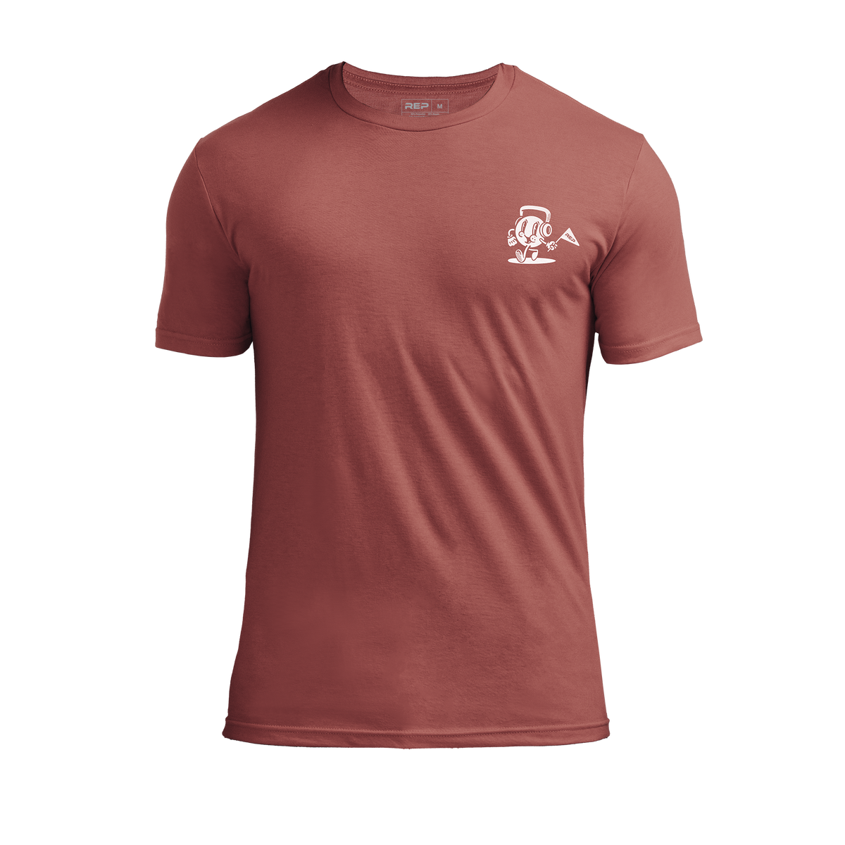 The REP Fitness Men's Feeling Swell Tri-Blend Crew T-Shirt in Heather Russet/White front