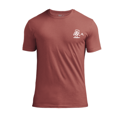 The REP Fitness Men's Feeling Swell Tri-Blend Crew T-Shirt in Heather Russet/White front