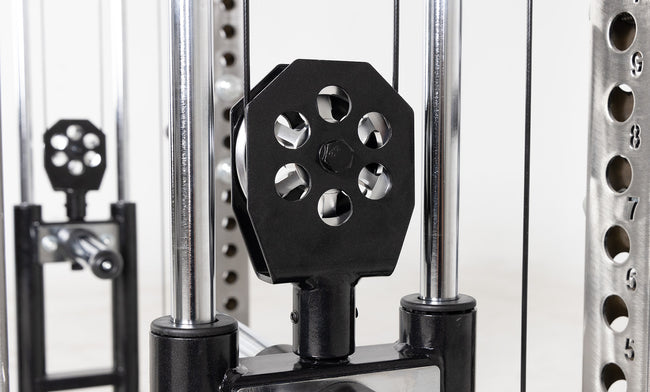 Athena Plate-Loaded Side-Mount Functional Trainer Close Up of Strong Aluminum Pulley