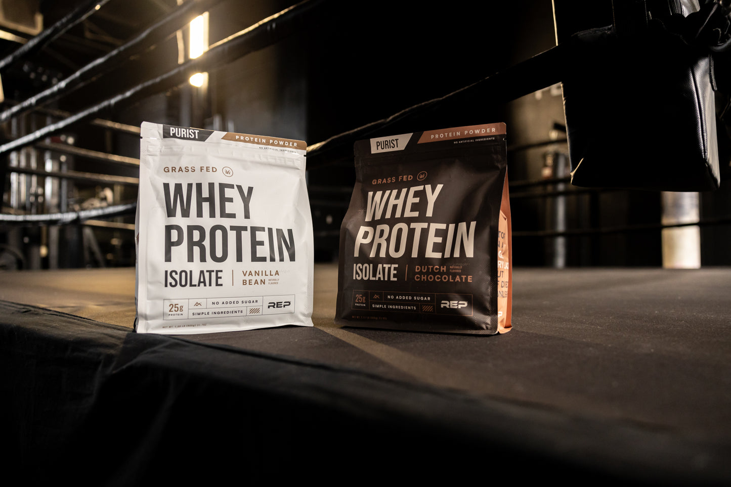 Purist Protein Powder Dutch Chocolate and Vanilla Bean Grass Fed Whey Protein Isolate 2lb