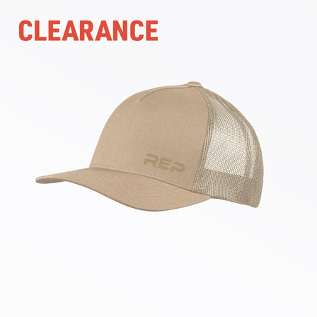 Studio shot: The REP Cap in Khaki on a white background