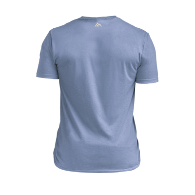 The REP Fitness Men's Daily Driver 2.0 USA Tri-Blend Crew T-Shirt in Heather Blue/White back