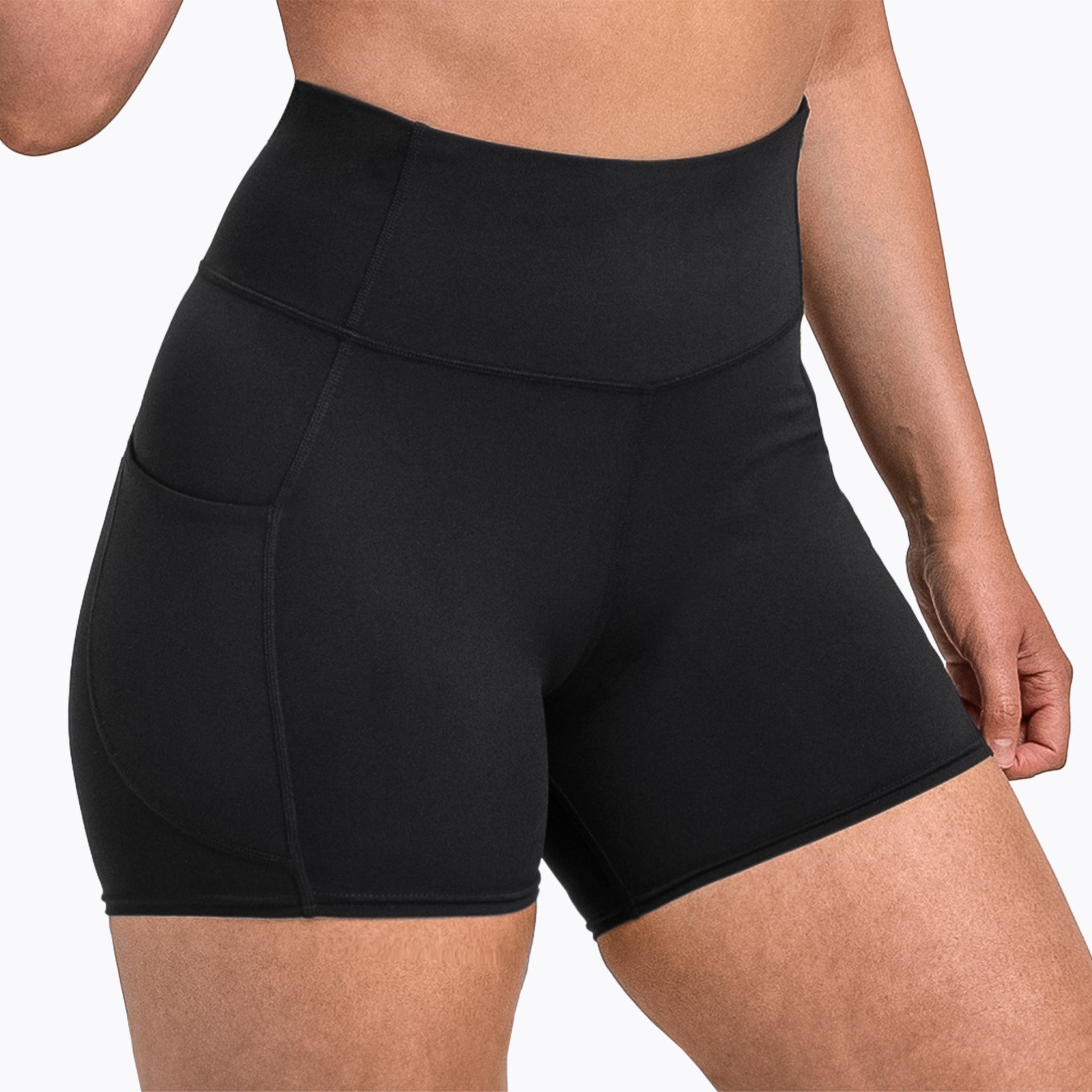 Athlete wearing the black REP Women’s Forma Shorts in Black
