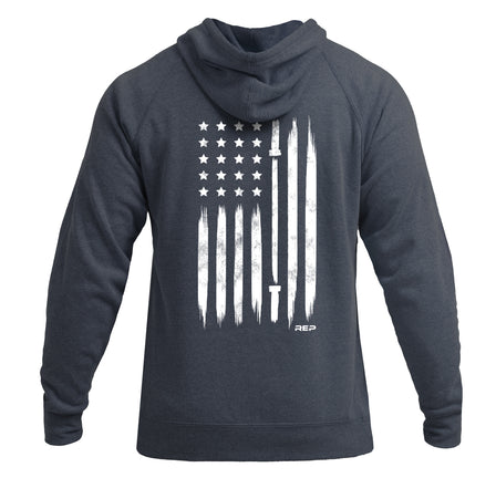 Heather Navy Unisex USA Pull Over Hoodie