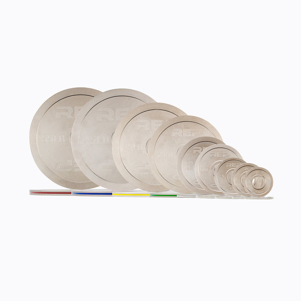 358lb set of Rep Fitness Calibrated Steel Plates