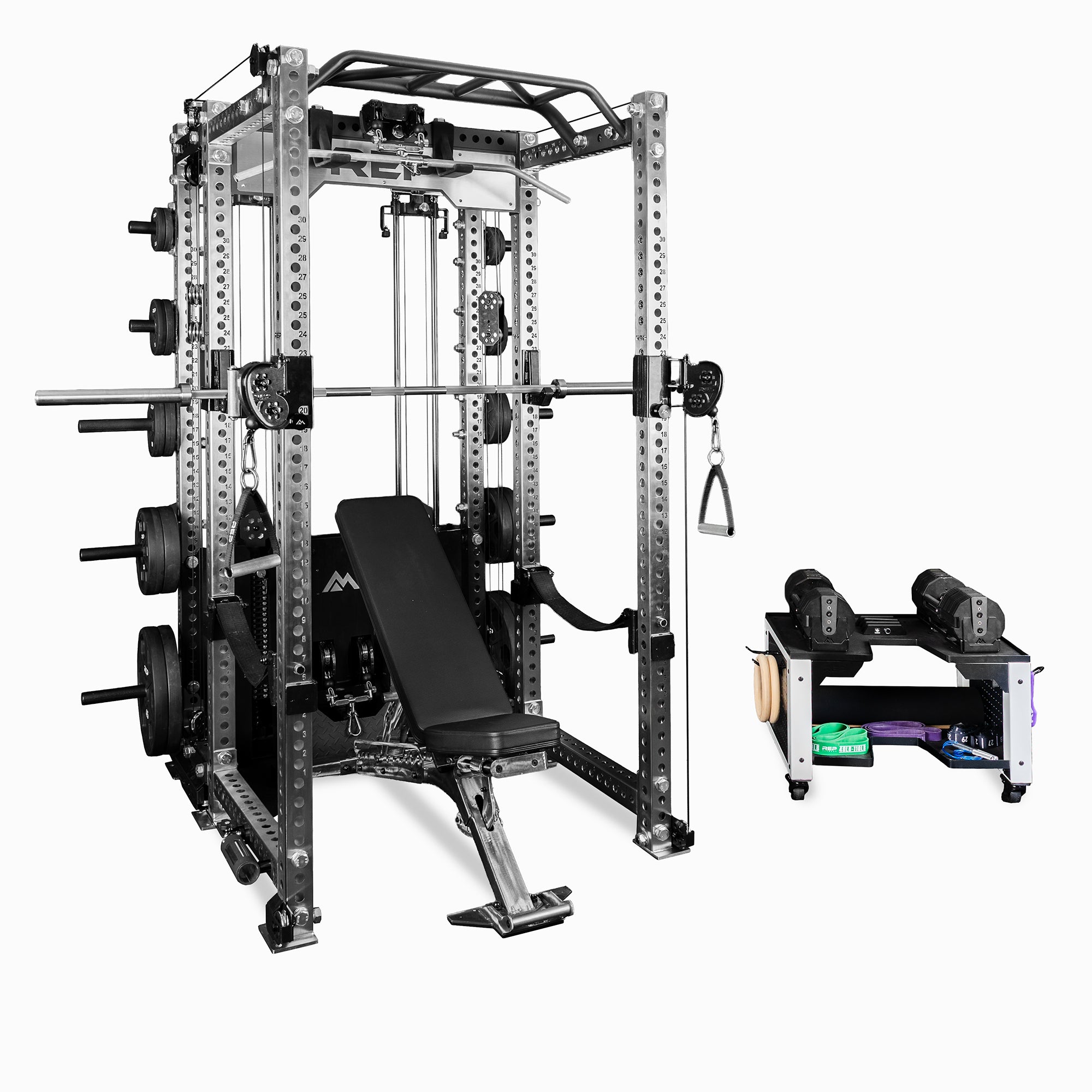 Studio shot of the REP Fitness Ultimate Ares 2.0 Home Gym Package