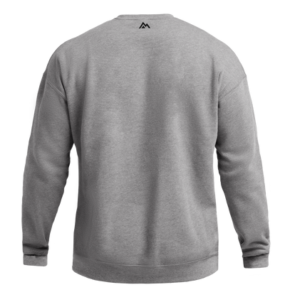 The REP Fitness Unisex Daily Driver Crewneck Sweatshirt in Heather Gray/Black back