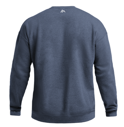 The REP Fitness Unisex Daily Driver Crewneck Sweatshirt in Heather Navy/White back