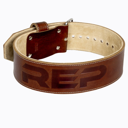 Brown REP Premium Leather Lifting Belt.