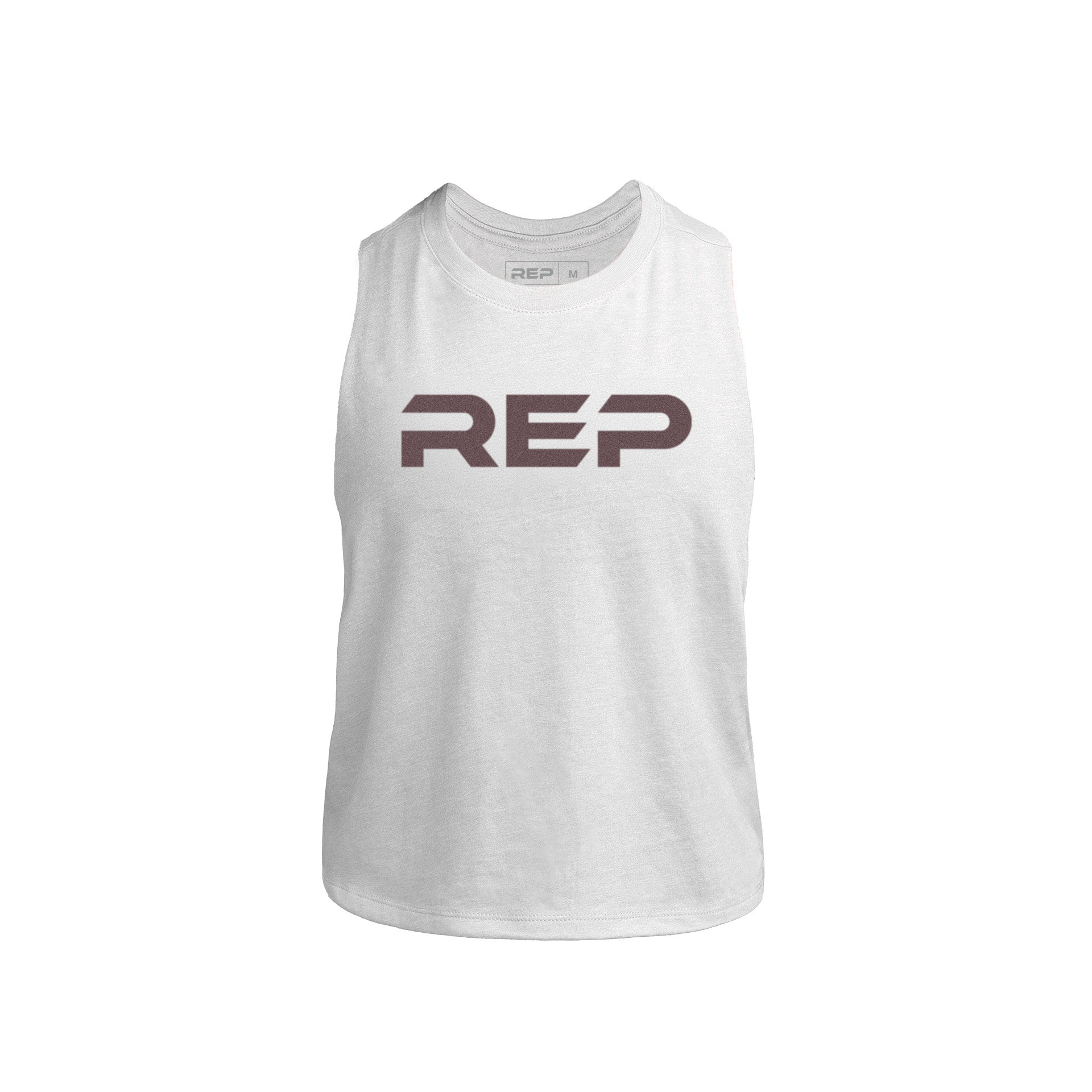 White Womens Daily Driver Cropped Dual-Blend Tank