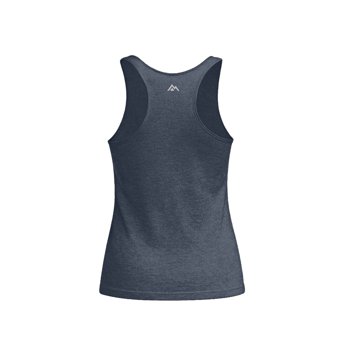The REP Fitness Women's Daily Driver Tri-Blend Tank in Heather Indigo/Silver back