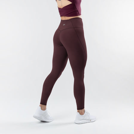 The REP Fitness Women's Eos Legging in Cocoa Powder back, close-up