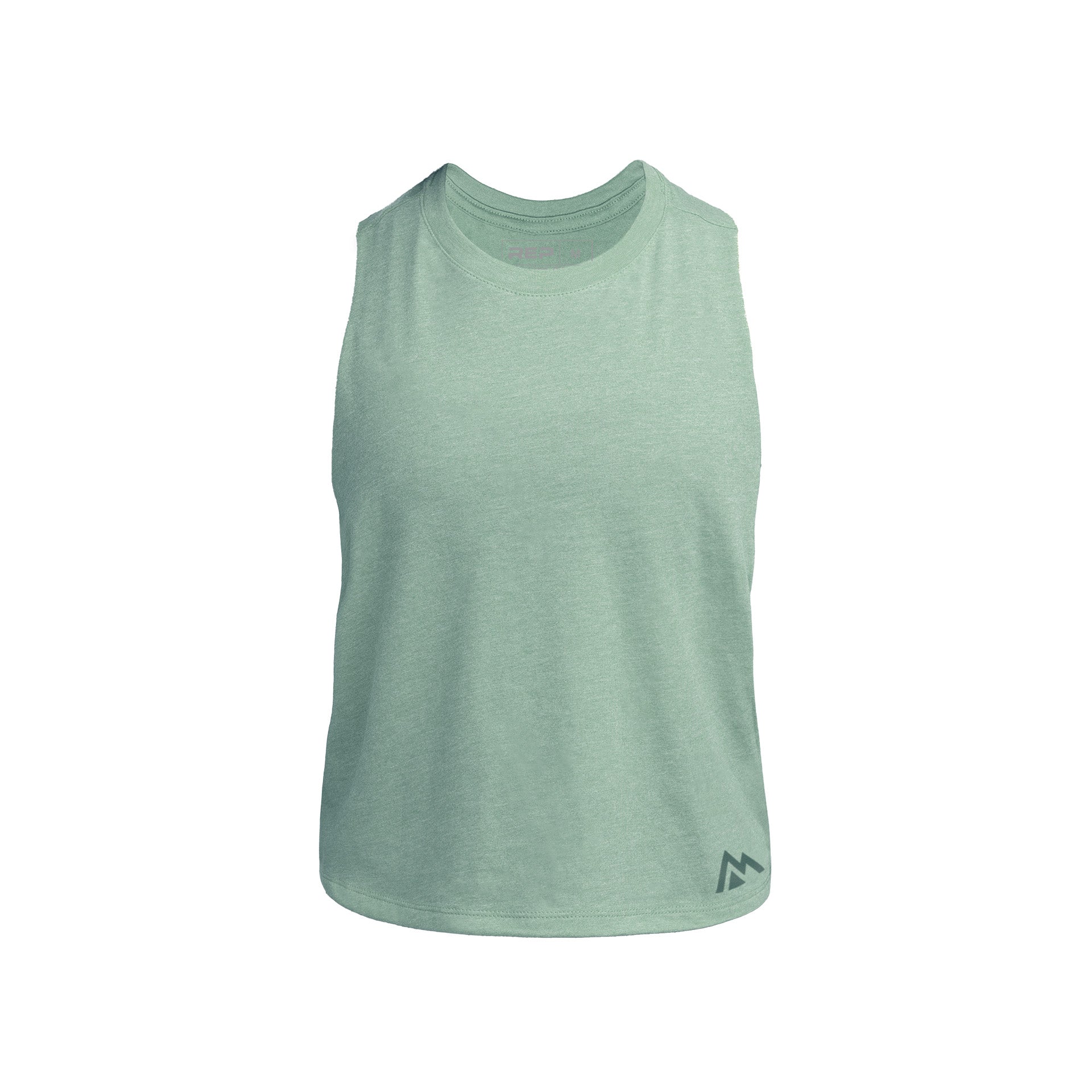 Heather Sage/Sage Women's Peak Cropped Dual-Blend Tank