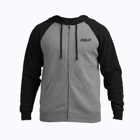 Heather Gunmetal/Black Unisex Zip Hoodie