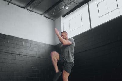 Video of an athlete doing body weight jumping exercises in REP's Apollo shorts.