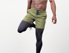 Video of an athlete doing a standing quad stretch in the Men's Virtus Light Compression Tights