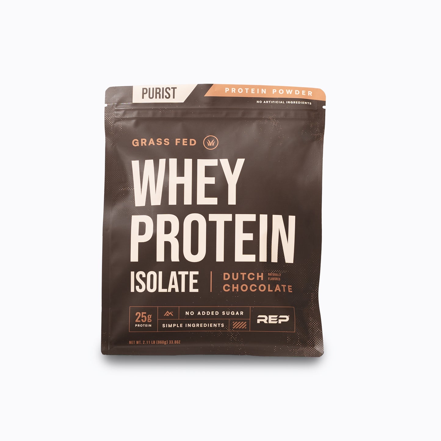 Purist Protein Powder Dutch Chocolate Grass Fed Whey Protein Isolate 2lb