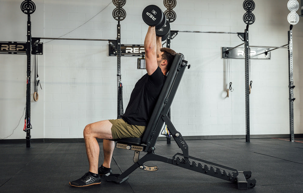 Military press on the BlackWing bench