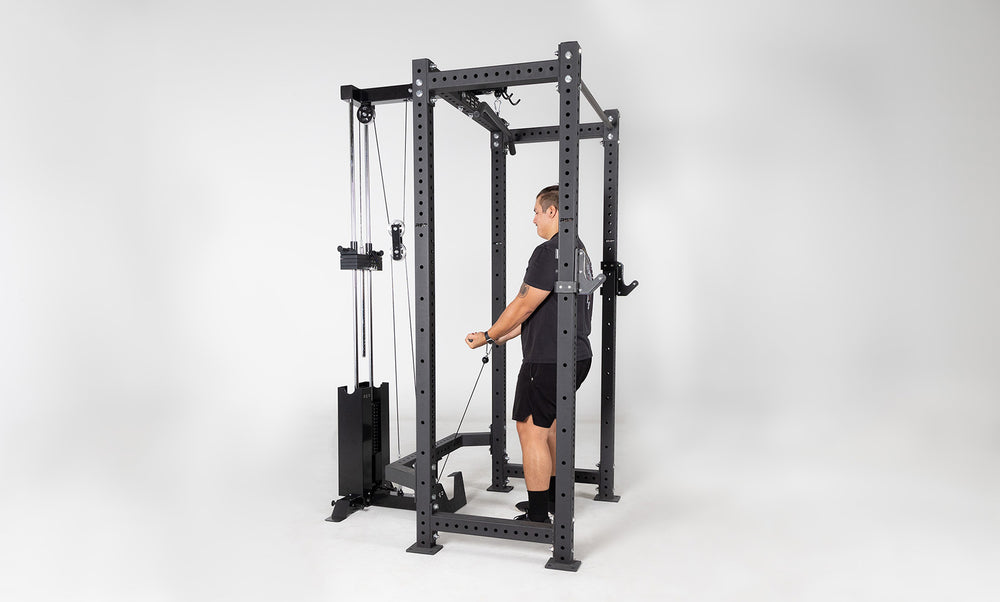 Selectorized Lat Pulldown & Low Row Being Used For Bicep Curls