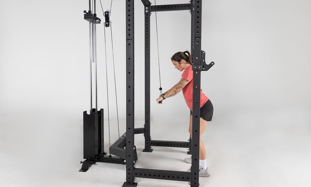 Selectorized Lat Pulldown & Low Row Being Used For a Straight Arm Pushdown